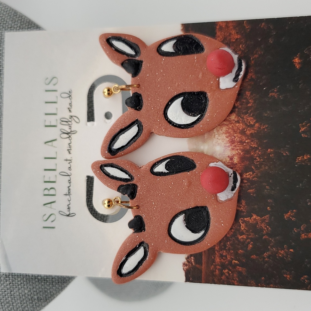 Rudolph Earrings 🦌 🎄
